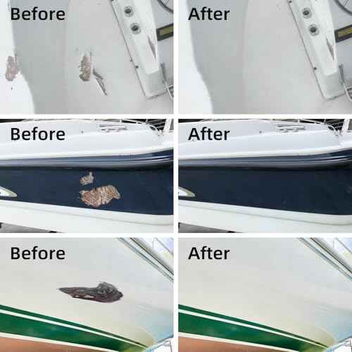 Globalcom Fiberglass Boat Repair Kit, Gel Coat Repair Kit for Boats, Marine Fiberglass Repair Kit for Boats, Epoxy Filler for Boats, Fiberglass Repair Kit Fix Holes Chips Pit Cracks (Color Match)
