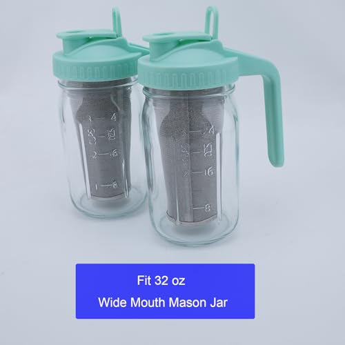 Cold Brew Coffee Filter for 32oz Mason Jar - Stainless Steel Mesh Strainer with Seal Ring