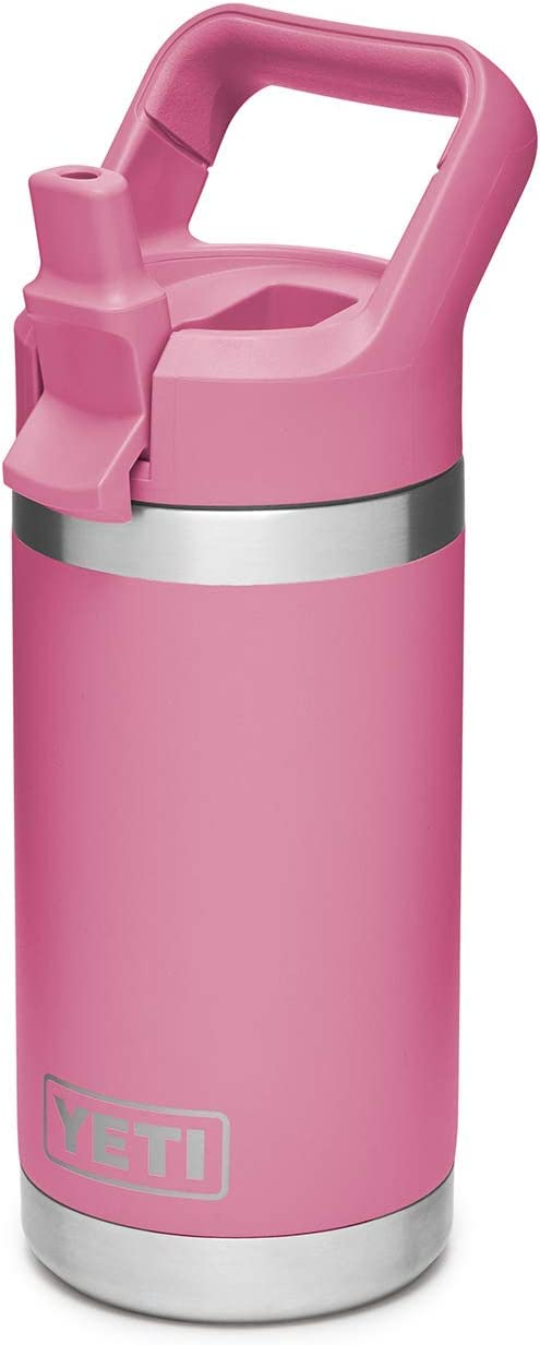 YETI Rambler Jr. 12 oz Kids Bottle, with Straw Cap, Harbor Pink