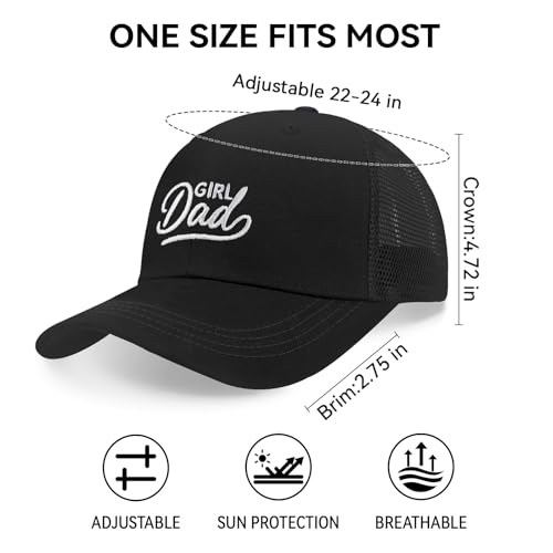 Black Girl Dad Baseball Cap for Men - Embroidered Adjustable Dad Hat