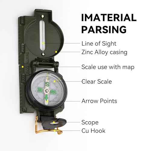 Compass Hiking Survival, Wilderness Survival Compass for Kids- Magnetic Gear Set Navigation Map- Backpacking Camping Hunting Survival