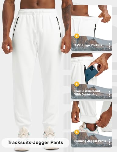 Men's Fleece Lined Hooded Tracksuit Set - Small White Winter Thermal Jogging Sweats