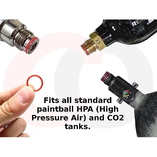 100 Polyurethane CO2 / HPA Tank O-Rings (90 Durometer) [RED] - Replacement Urethane orings for Paintball co2 / high Pressure air Tanks