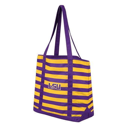 FOCO NCAA College Team Logo Stripe Canvas Tote Bag