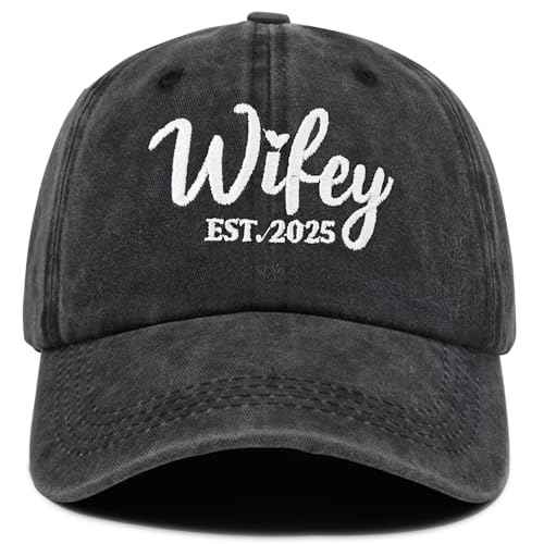 Hubby and Wifey Hats for Mr and Mrs, Engagement Anniversary Honeymoon Wedding Gifts Newlyweds Couples Baseball Cap