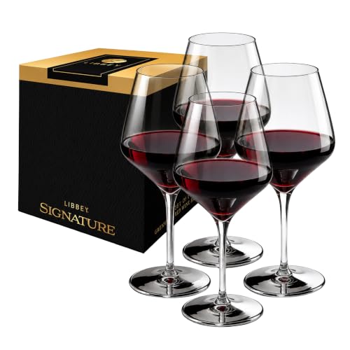 Libbey Signature Greenwich All-Purpose Wine Glasses Set of 4 - 16 Ounce, Made in USA, Dishwasher Safe, Gift Box Variation of All Purpose Gift Box 4