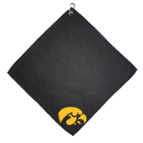 Team Golf NCAA Wisconsin Badgers Microfiber Golf Towel - 15x15 Multicolor - Variation: Iowa Hawkeyes