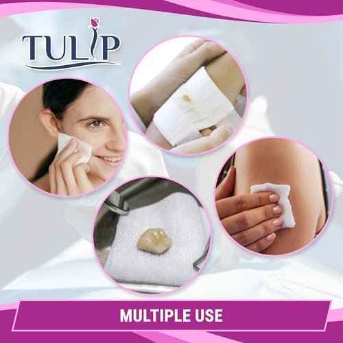 200 Gauze Pads 4x4 4-Ply Non Woven Gauze Sponges - Non Sterile Dental Gauze & Esthetic Wipes - Soft All Purpose Medical Gauze Squares for First Aid Kit, Surgical, Wound Dressing by Tulip