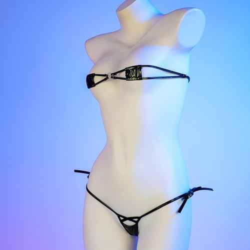JasmyGirls Goth Micro Bikini String Mini Bathing Suit Tiny Thong Swimsuit Swimwear