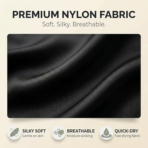 Open-Ear Neck Gaiter with UV Sun Protection - Cooling Nylon Fabric, 2 Pack - Black