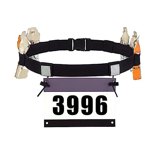 Black & Pink Race Number Belt with 6 Energy Gel Loops for Running & Triathlons