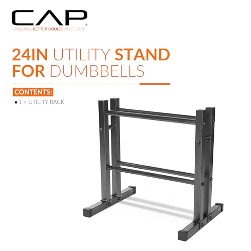 24-Inch Dumbbell and Kettlebell Storage Rack - Compact Home Gym Organizer