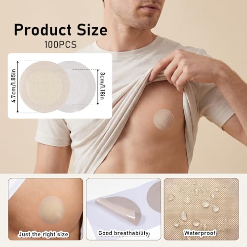 Men's Nipple Covers 50 Pairs Anti-Chafing Tape for Running Gym Sports