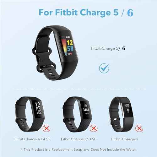 2 Pack Waterproof Bands Compatible with Fitbit Charge 5 / Fitbit Charge 6 for Women Men, Classic Soft Sports Replacement Wristbands for Women Men (Large 7.1''-9.1'', black/black)