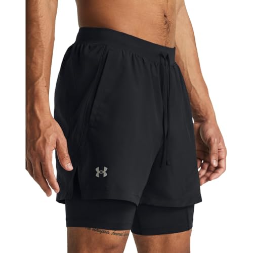 Under Armour Launch Run 5" 2-in-1 Shorts - 3X-Large Black Reflective