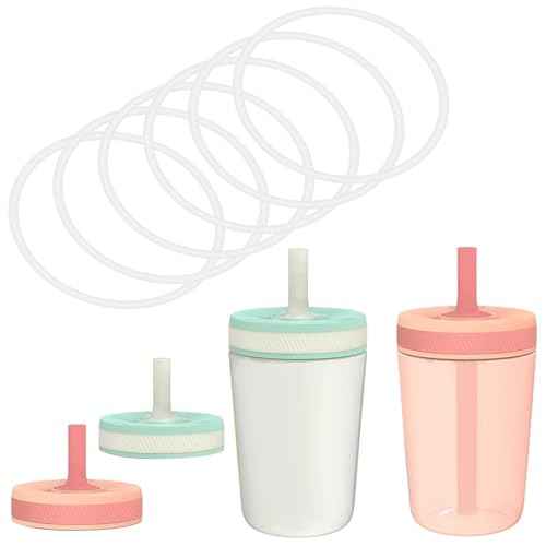 Tumbler Rubber Seal Replacement Compatible with Zak Designs Cup 12 & 15 Oz,Silicone Gasket O Ring Parts For Zak Water Bottle-6 Pack