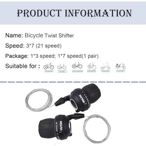 THALOUS Bicycle Twist Shifter Lever 3x7 3x6 Speed Revoshift Lever 21 18 Speed Twist Grip Gear for MTB Mountain Bike 1 Pair