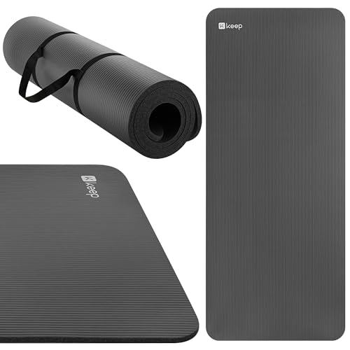 Grey Extra Thick 15mm NBR Yoga Mat 72x32 Inch Non-Slip Exercise & Pilates Mat