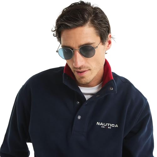 NAUTICA Men's Solid 1/4 Zip Fleece Sweatshirt