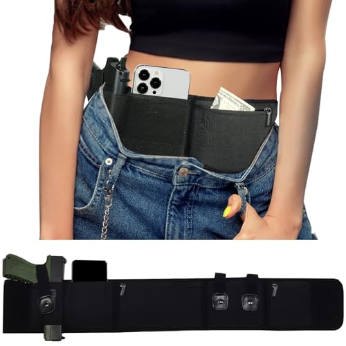 Belly Band Holster for Concealed Carry, WeArkoTac Belly Gun Holster for Men and Women - Concealment Holster Belt for 380 9MM, Fits Glock 19 17 42 43, Smith & Wesson, Taurus, Ruger(Right)