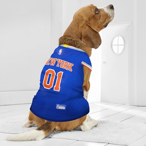 Pets First NBA New York Knicks Dog Jersey Medium - Basketball Pet Tank Top