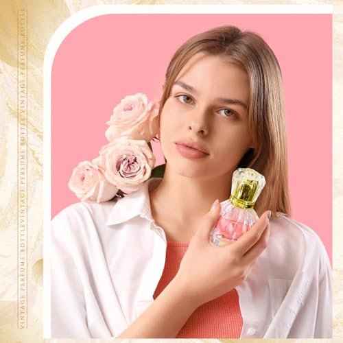 12 Pack 50ml/1.7oz Pumpkin Shape Portable Spray Perfume Bottle Empty Glass Refillable Perfume Atomizer Pumpkin Shape Antique Bottles with Refill Tool for Travel Home Decor