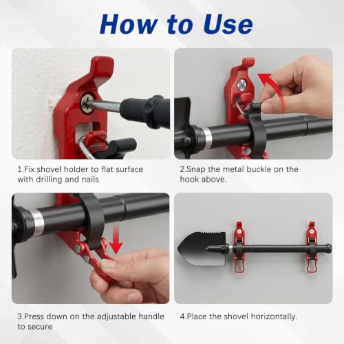 Heavy Duty Roof Rack Shovel Holder Kit for Trucks & Cars | Quick Release Clamp