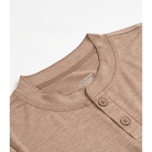 Boys Henley Long Sleeve Shirt Plain Triblend T-Shirt Crewneck Button Tee Fitted Casual Tops