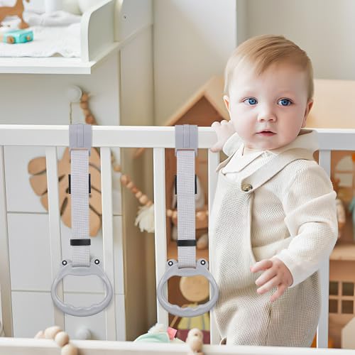 Baby Pull Up Rings Set for Standing & Balance Practice - Adjustable Plastic Handles