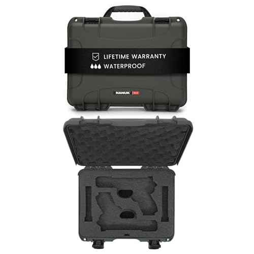 NANUK 910 Hard Case with Custom Foam Insert for 2 UP Glock Single Sporting Gear, IP67 Waterproof Hard Storage, Canada 2 UP Glock Short Case ? (14.3¡¯¡¯ x 11.1¡¯¡¯ x 4.7¡¯¡¯)