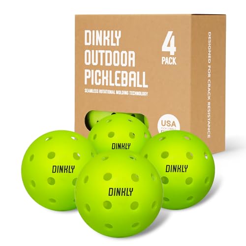 Pickleball Balls 4 Pack - USAPA Approved Outdoor Durable Green Balls