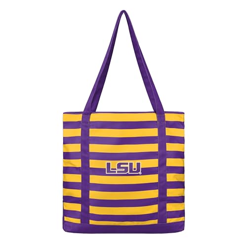 FOCO NCAA College Team Logo Stripe Canvas Tote Bag