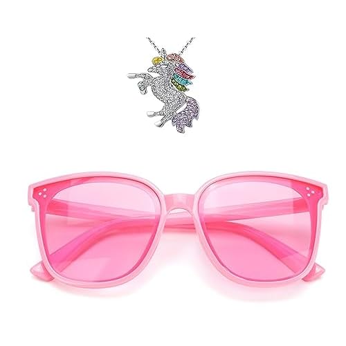 Kids Handlebar Bicycle Basket for Girls With Unicorn Necklace, Bell, Streamers, Wheel Bead, Sunglasses, Stickers - Bike Decoration Accessories Set
