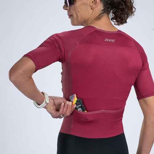 Zoot Women¡¯s Core Tri Aero FZ Racesuit, Short Sleeve Moisture-Wicking Triathlon Suit, Plush Chamois & Race Day Storage