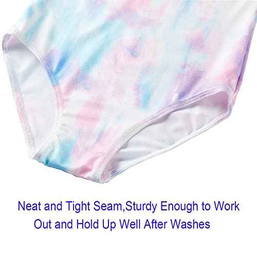 Domusgo Girls Gymnastics Leotards Long Sleeve Bodysuits Shiny Colorful One Piece Tumbling Outfits
