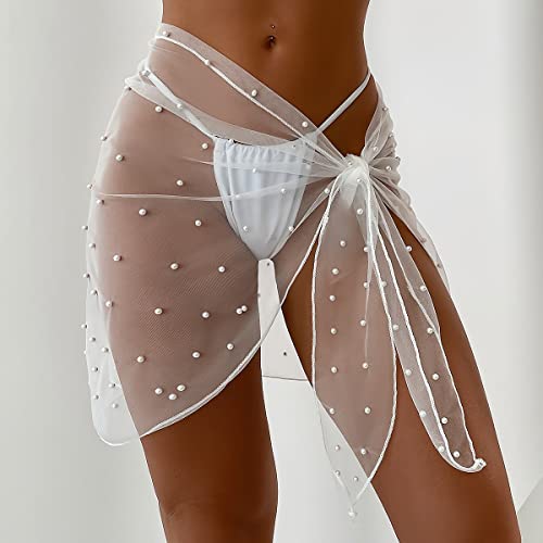 Women's Sarong Swimsuit Cover Up - Bachelorette Bride Outfit One Size White