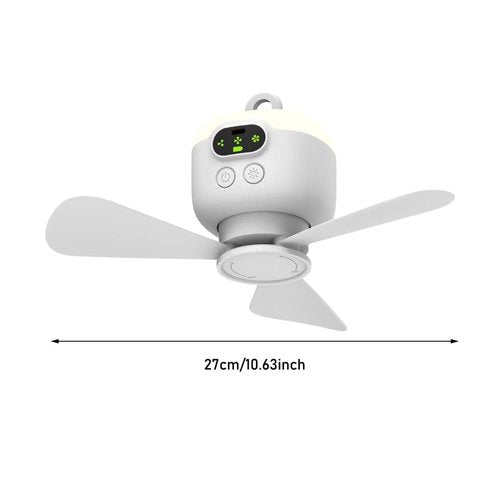 Camping Fan, 8000mAh Ceiling Fan with Remote Control, USB Rechargeable Tent Fan with Detachable Fan-Blades, Camping Fan with 4 Speeds, Ceiling Fan for Bedroom, Camping Outdoor Hanging (White)