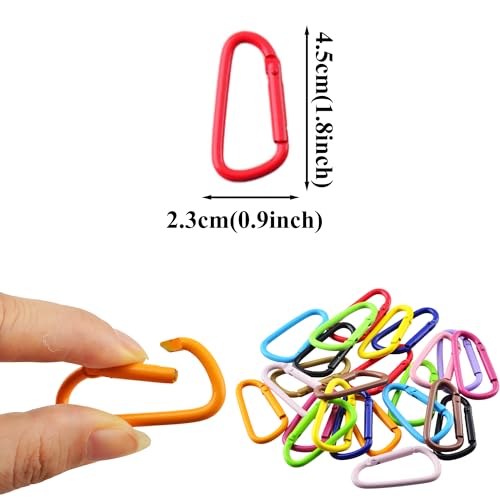 24 Pack Metal Carabiner Clips Keychain Hooks for DIY Crafts and Everyday Use