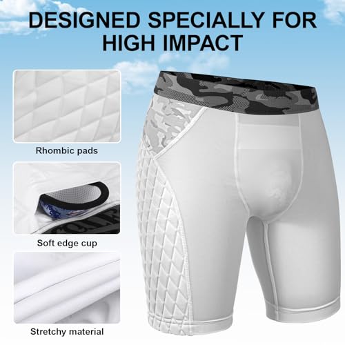 Youth Compression Shorts with Protective Cup for Baseball, Football, Lacrosse
