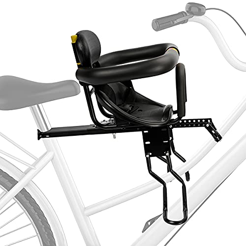 FORTOP Baby Bike Seat, Front Mount Kids Bike seat for Toddler with Safety Belt and Handrail, Compatilble with Adult Bike (Black)