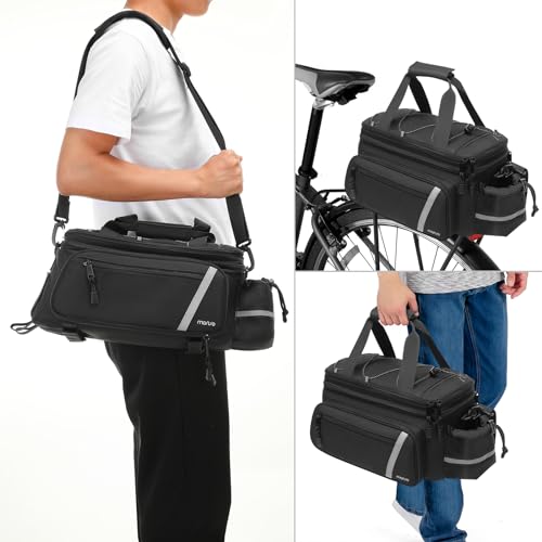 MOSISO Bike Rack Bag with Rain Cover, Insulated Cooler, Black - 8L Capacity