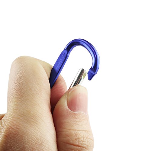 Aluminum D-Shape Carabiner Clip 1.8 Inch Pack of 10 for Camping Hiking Outdoor