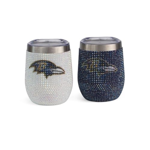 Official Licensed 2-Pack Bling Stemless Wine Tumblers - Baltimore Ravens