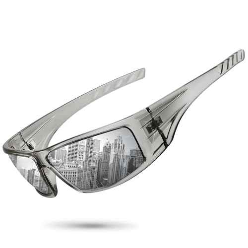 Polarized Sports Sunglasses for Men Women Unbreakable Frame Cycling Fishing Wrap Around Sunglasses UV400 Protection