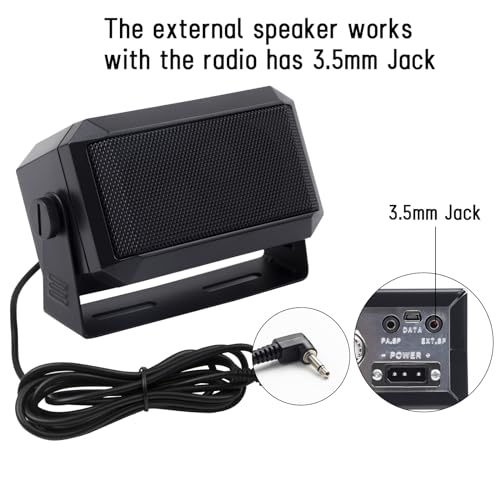 VECTORCOM 5W CB External Speaker Compatible with Mobile Radio and 10Meter Radio with 3.5mm Jack Clear Sound Clarity CB Speaker External