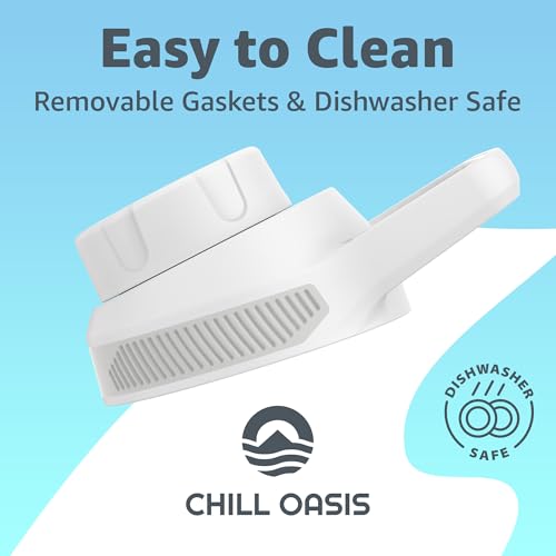 Chill Oasis White Replacement Lid for Cirkul Water Bottle - Leak Proof BPA-Free