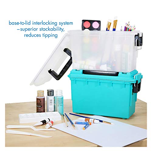 Translucent Craft Organizer Box - Lockable Storage for Art Supplies & School Items - One Size