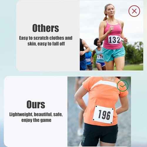 10 Pairs Magnetic Race Bib Clips, Marathon Essentials Race Number Buckle Running Bib Magnets Pins Holder for Runners Field Triathlon Cycling Competition