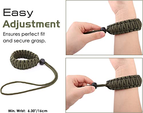 MoKo Paracord Nylon Braided Camera Hand Grip Strap for Video & DSLR Cameras - One Size Black + Army Green