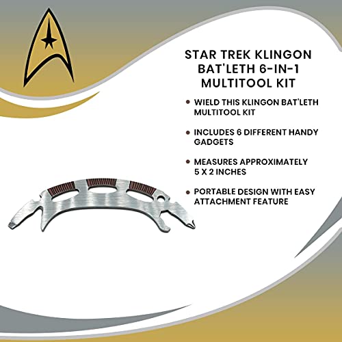 Klingon Bat'leth Multitool Kit - 6-in-1 Camping & Survival Tool, Portable